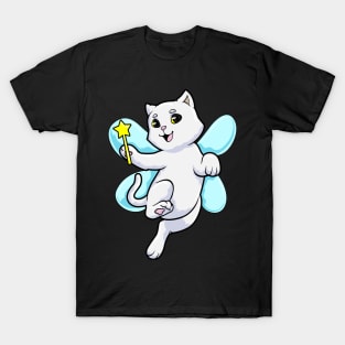 Cat as Fairy with Wings and Wand T-Shirt